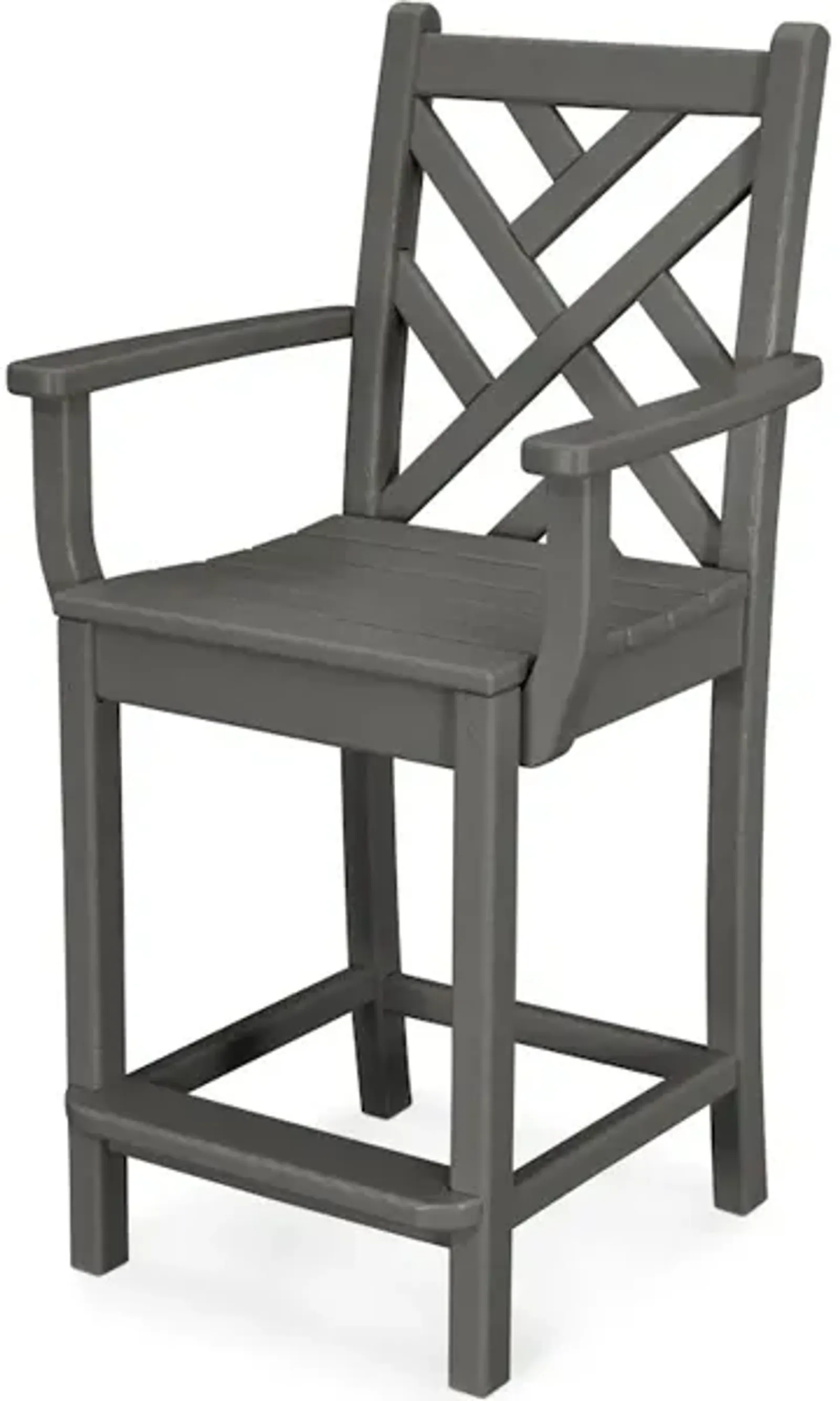 Chippendale Counter Arm Chair In Slate Grey