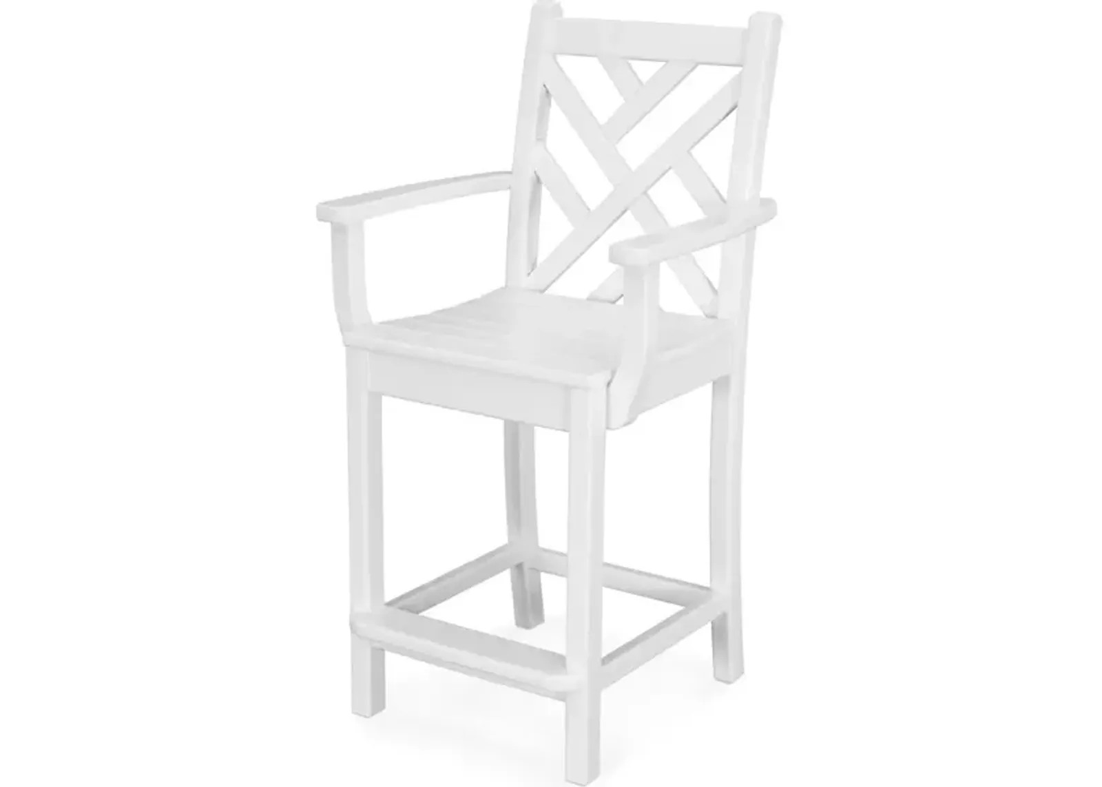 Chippendale Counter Arm Chair In White