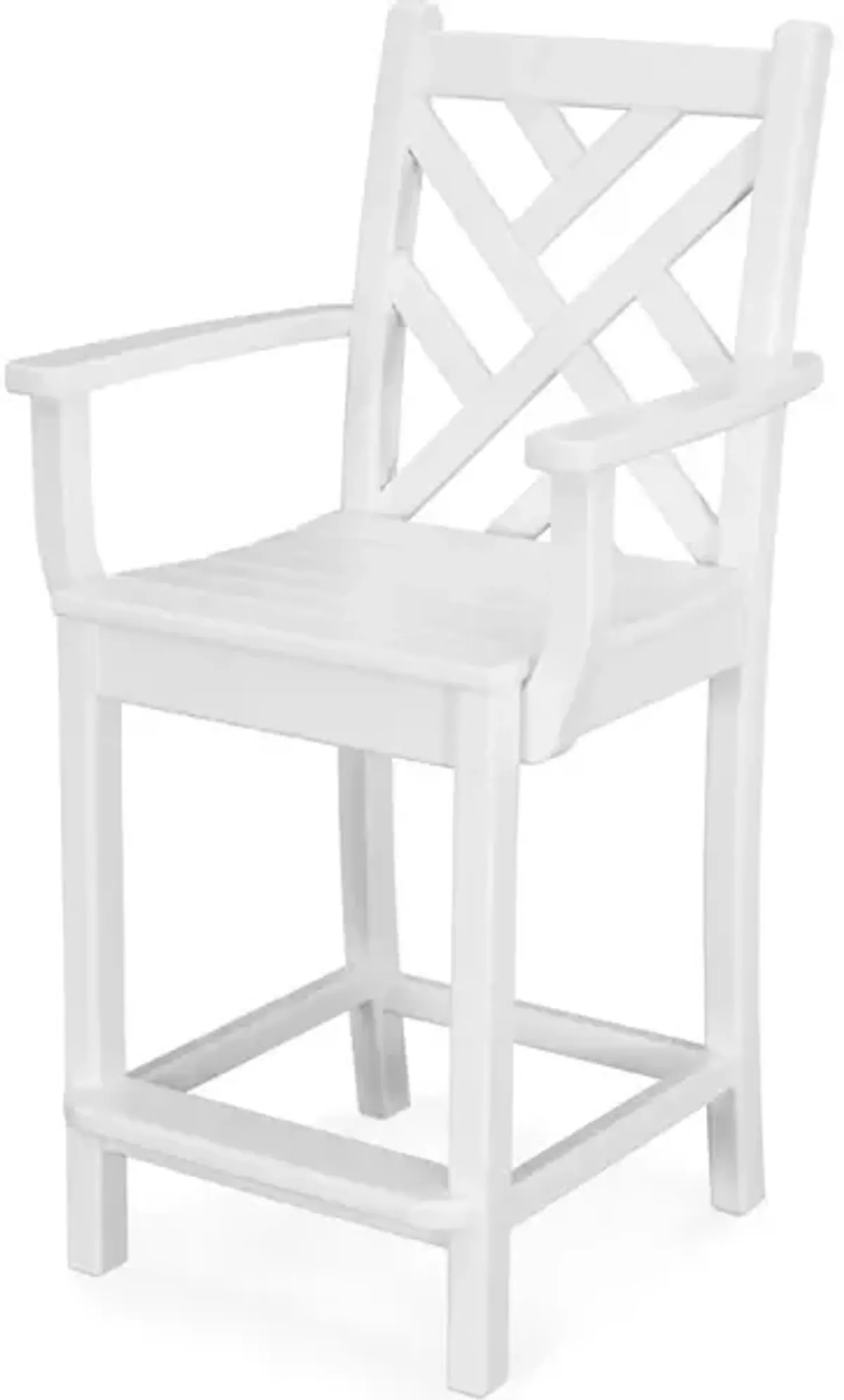 Chippendale Counter Arm Chair In White