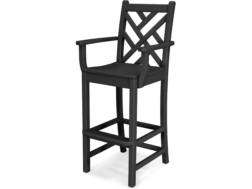 Chippendale Bar Arm Chair In Black