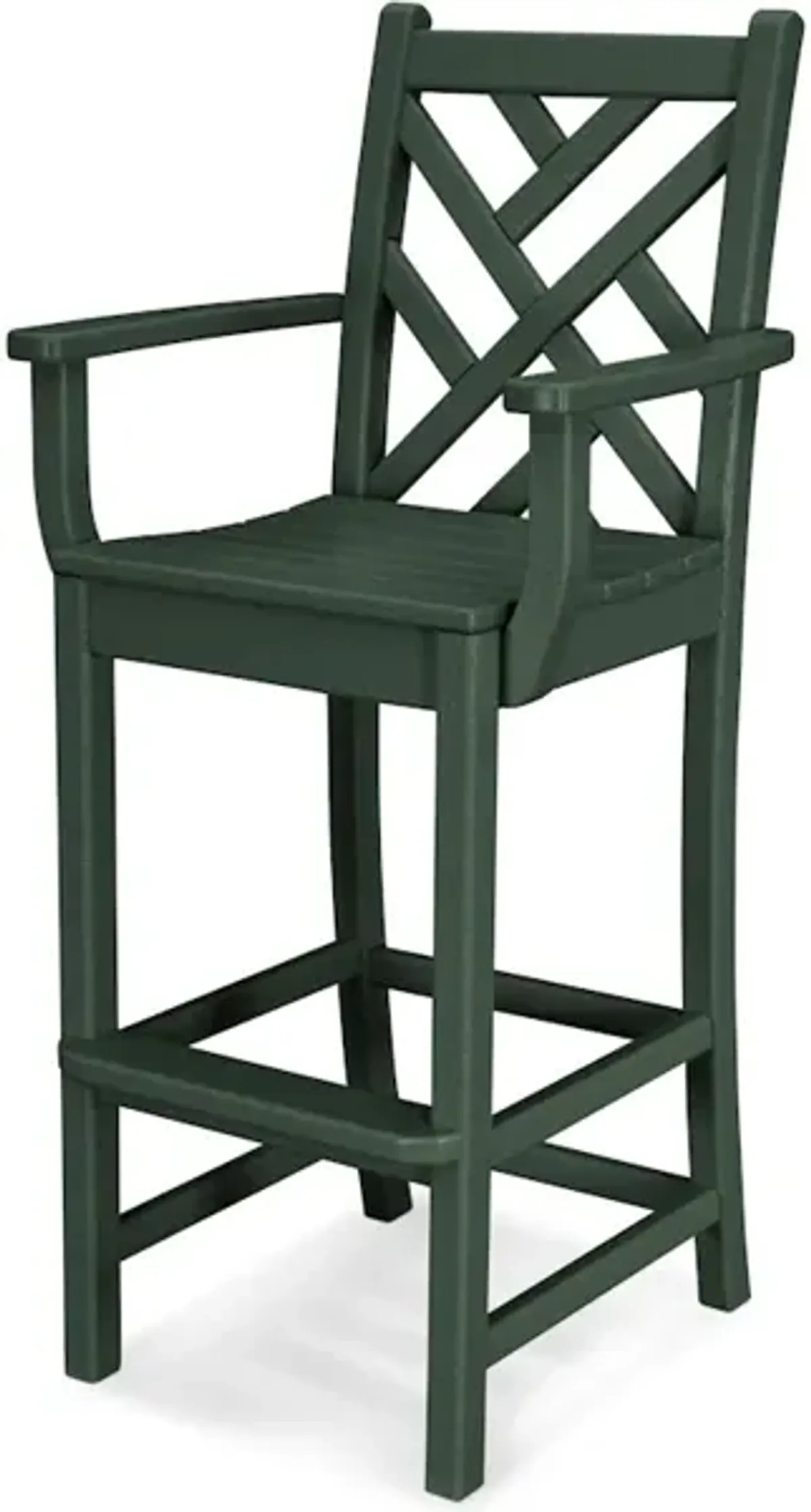 Chippendale Bar Arm Chair In Green