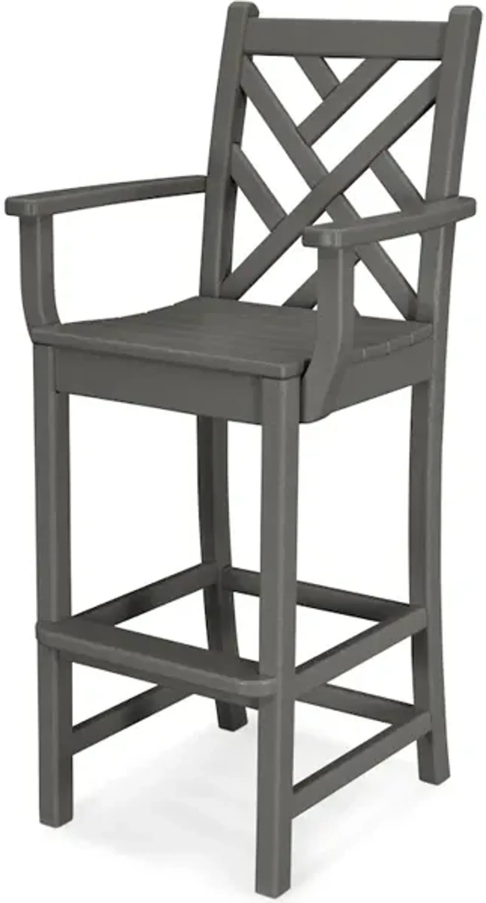 Chippendale Bar Arm Chair In Slate Grey