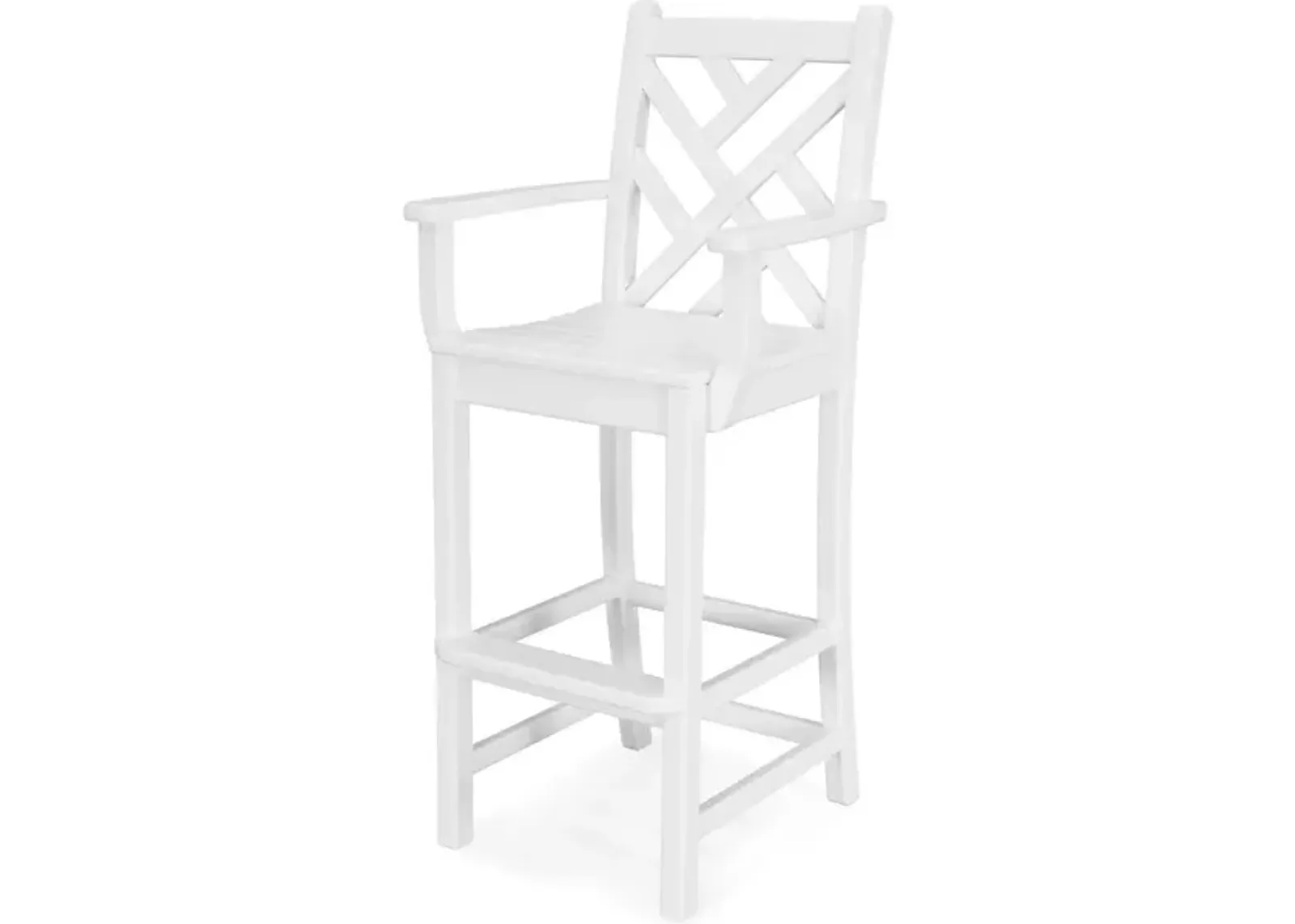 Chippendale Bar Arm Chair In White