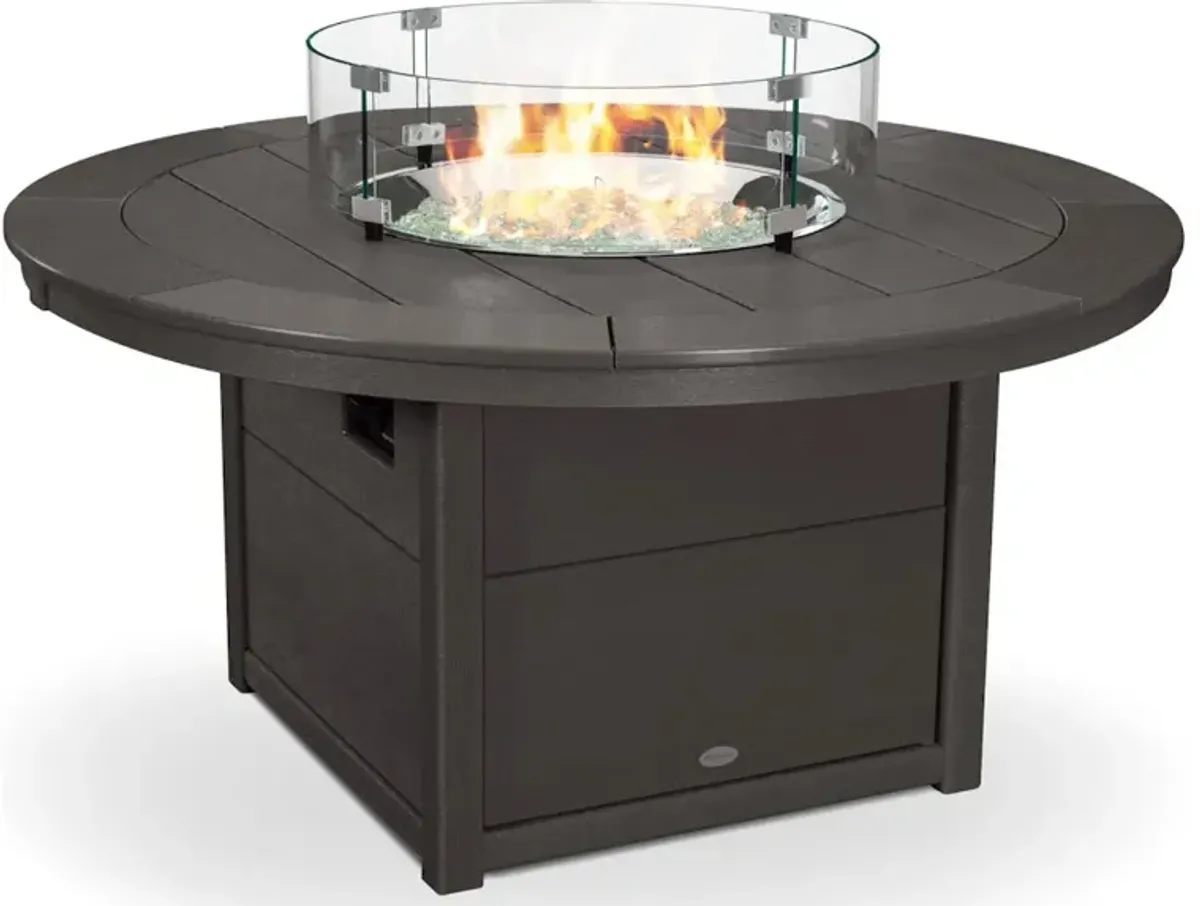 Round 48 Fire Pit Table In Vintage Finish