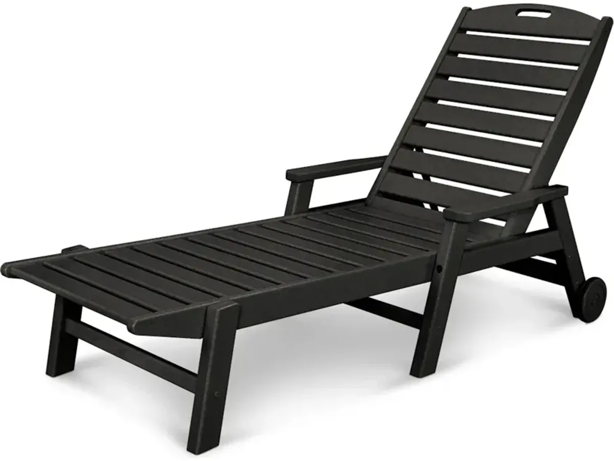 Nautical Chaise With Arms And Wheels
