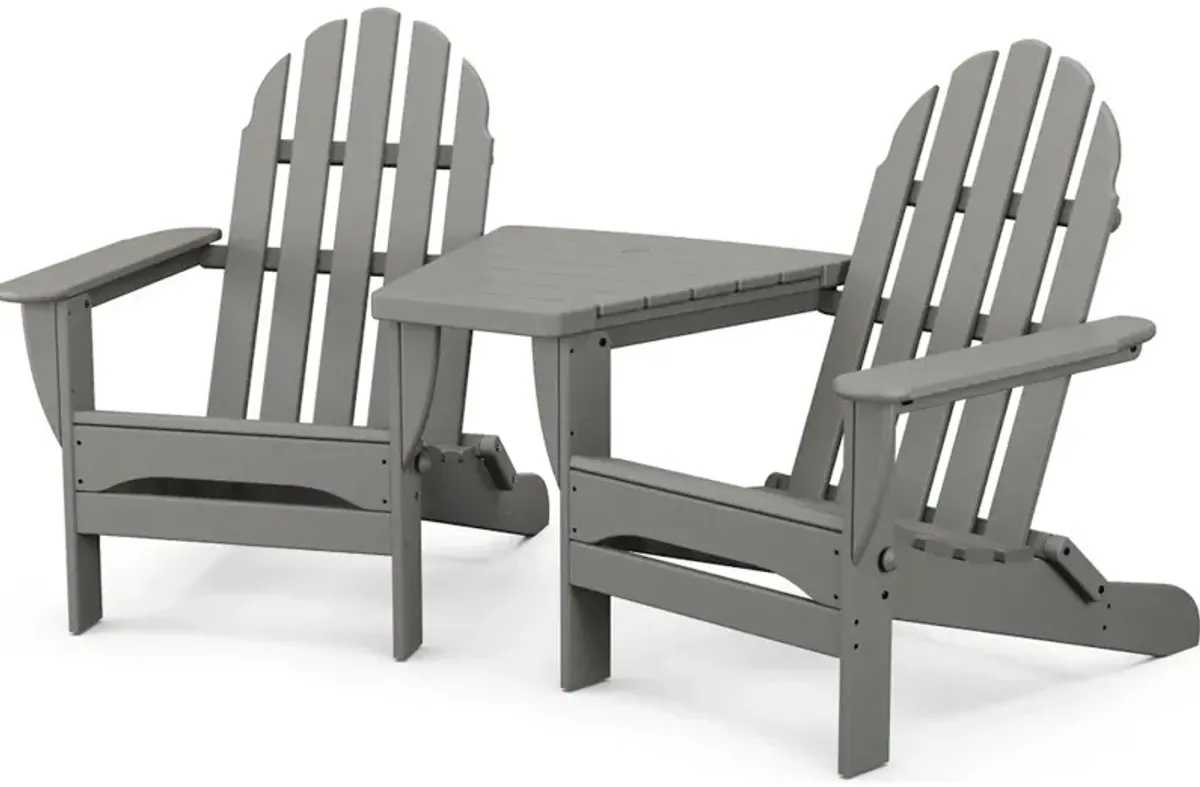 Classic Folding Adirondacks With Connecting Table