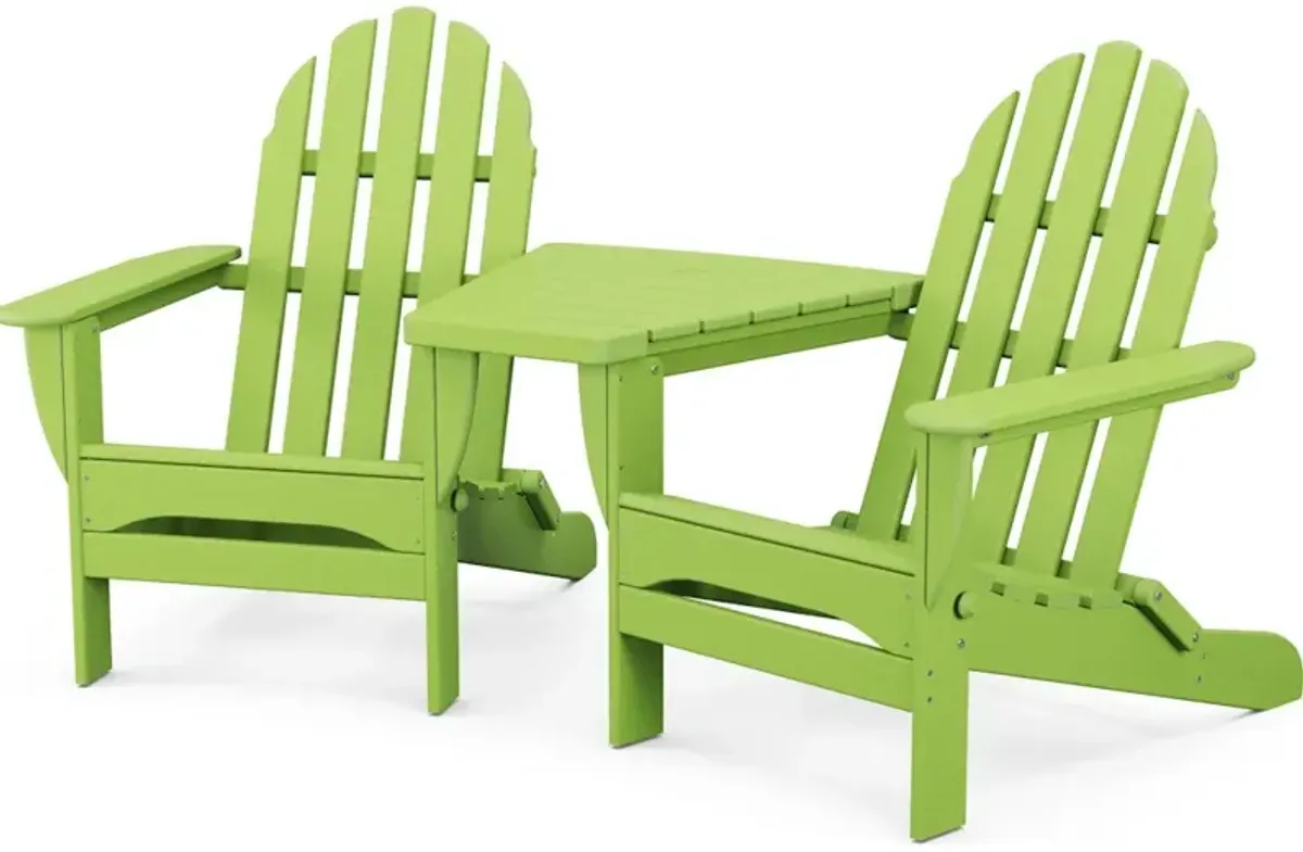 Classic Folding Adirondacks With Connecting Table