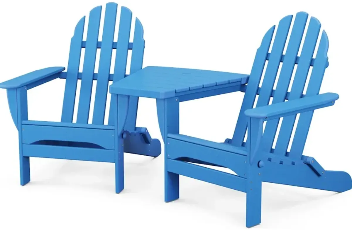 Classic Folding Adirondacks With Connecting Table