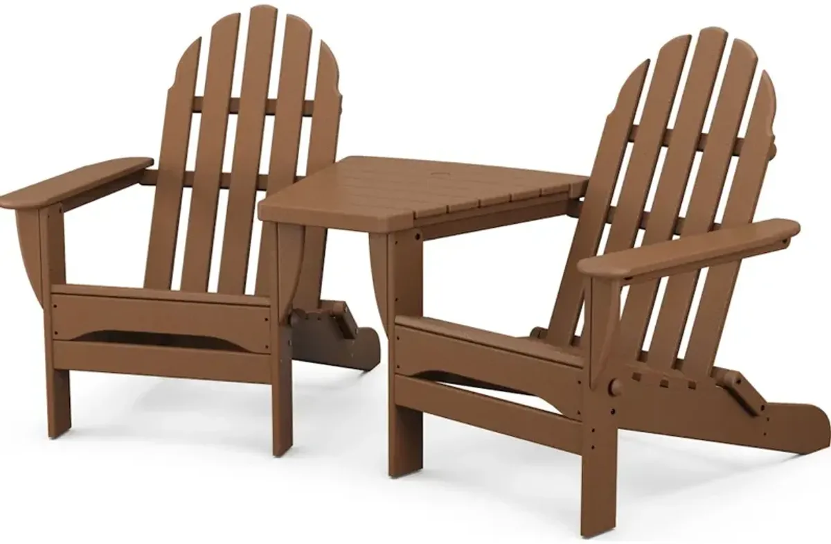 Classic Folding Adirondacks With Connecting Table