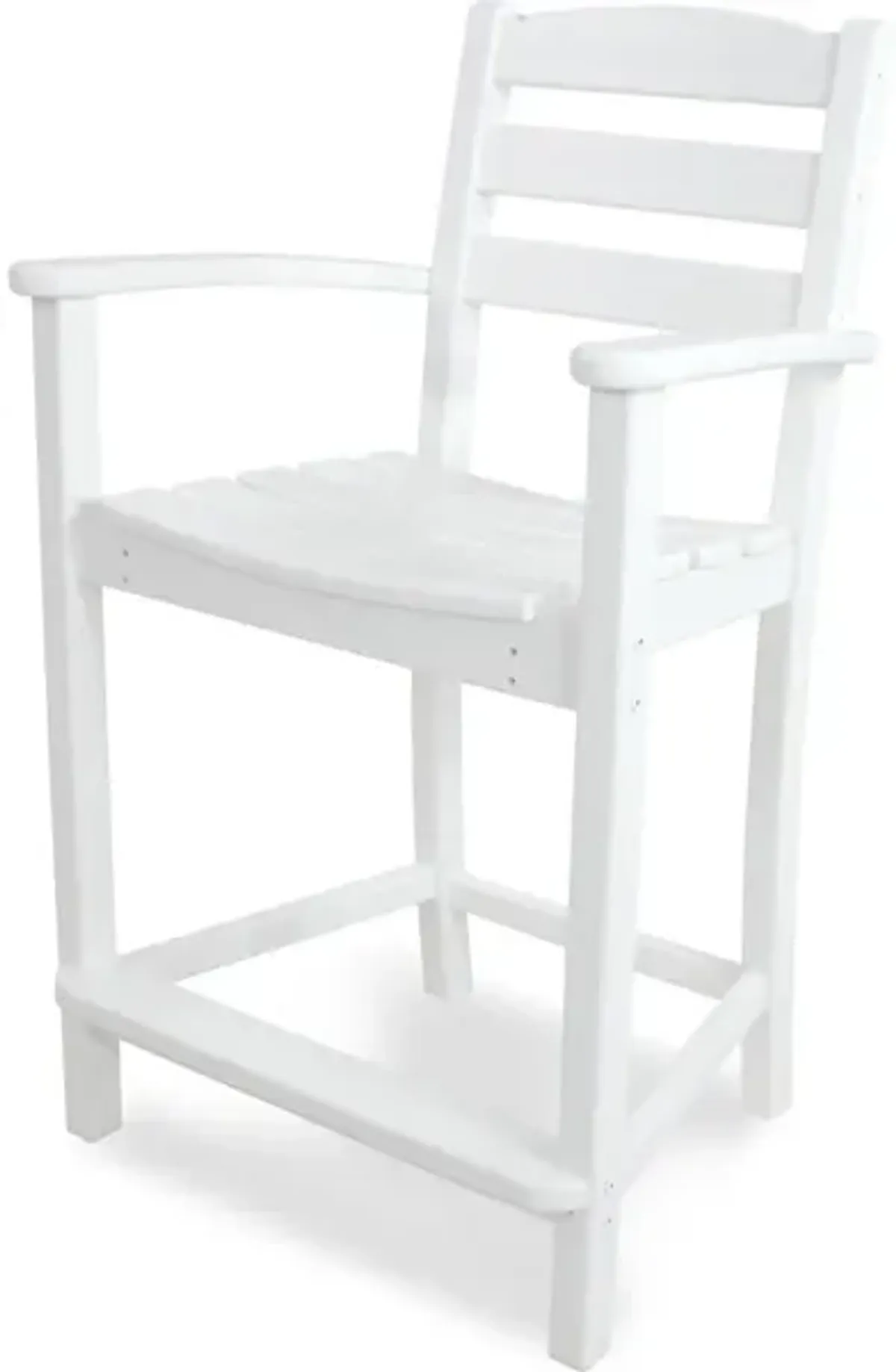 La Casa Cafe Counter Arm Chair In White
