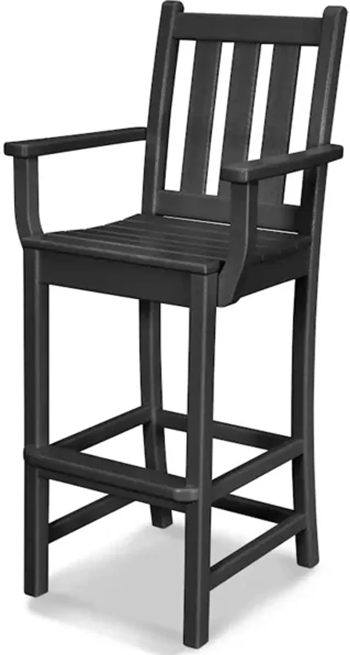 Traditional Garden Bar Arm Chair In Black