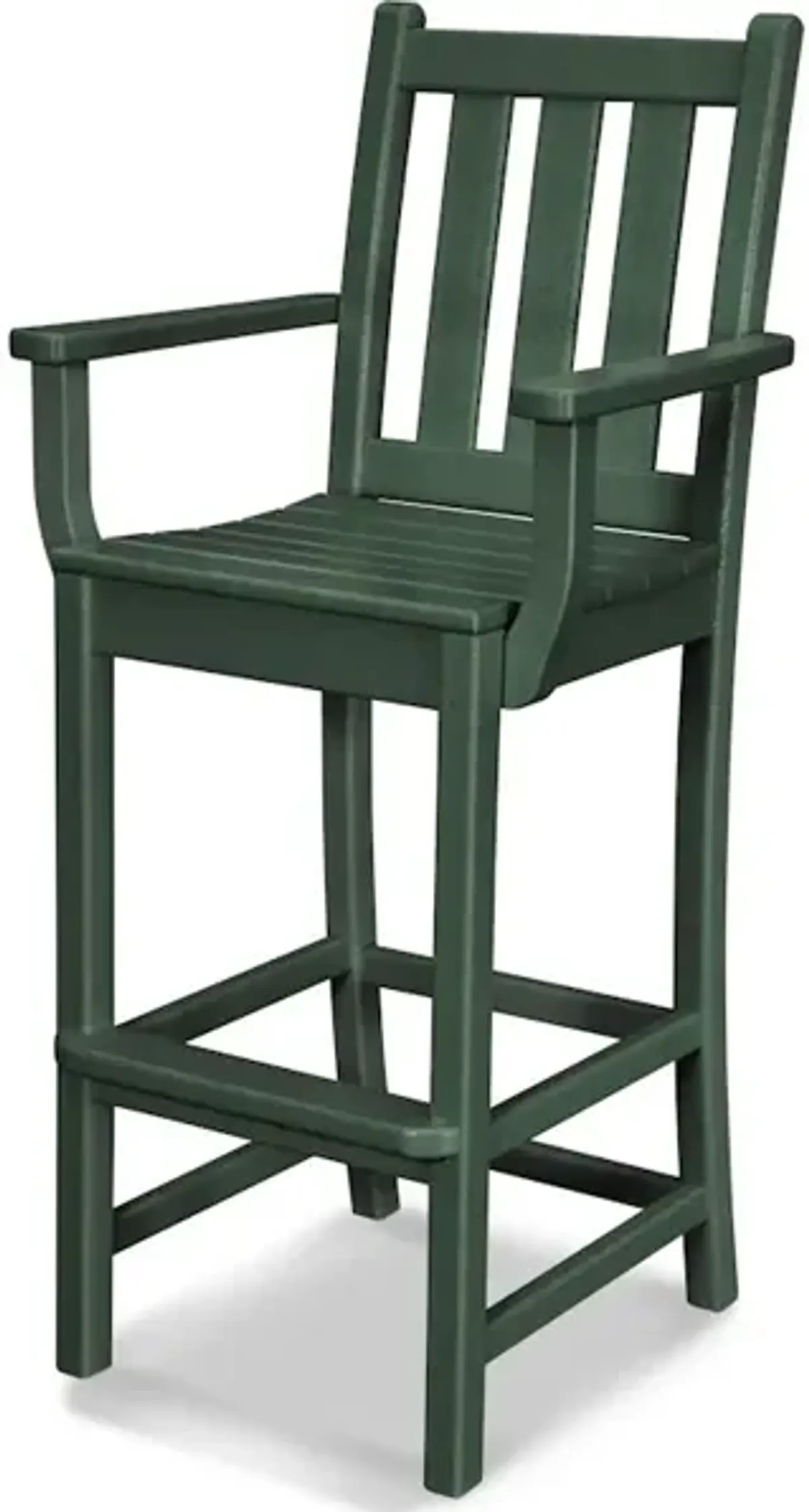 Traditional Garden Bar Arm Chair In Green