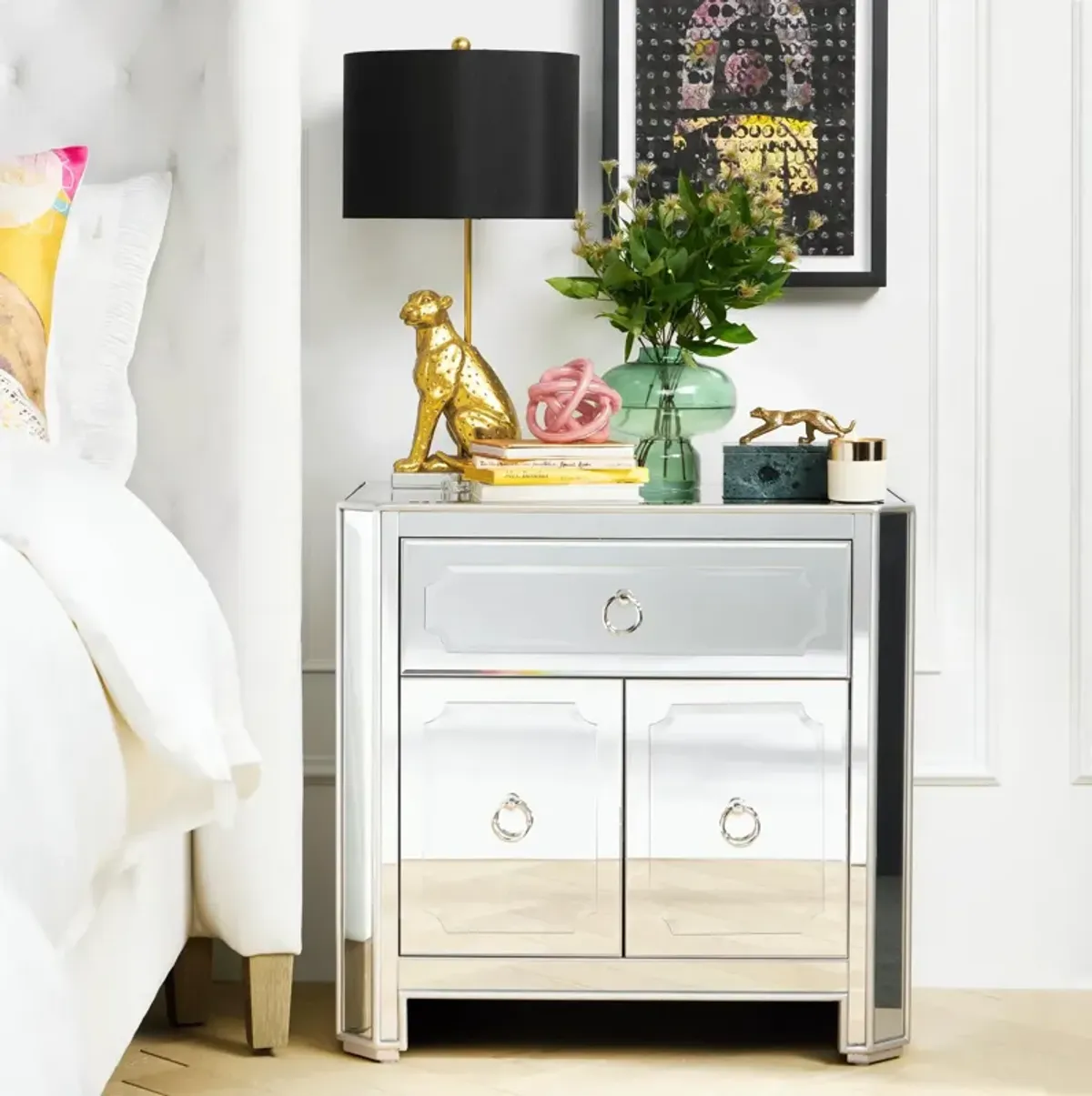 Simplicity Mirrored Nightstand
