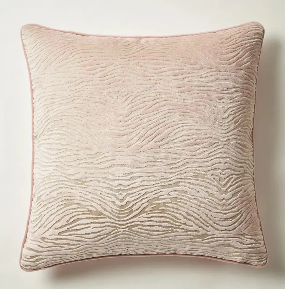 Wavy Zebra Pillow 22" - Blush