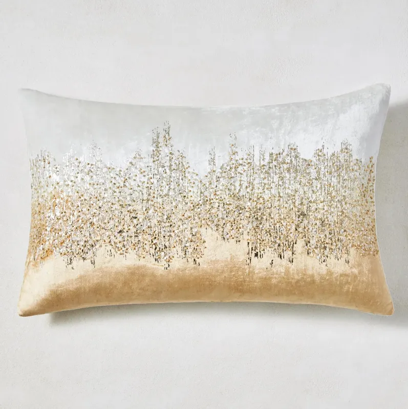 Joie De Vivre Lumbar Pillow 16" x 26" - Gold