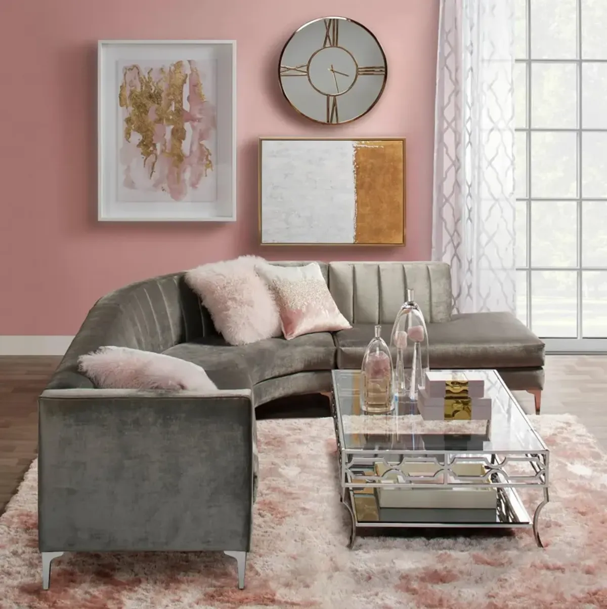 Mongolian Pillow 22" - Blush