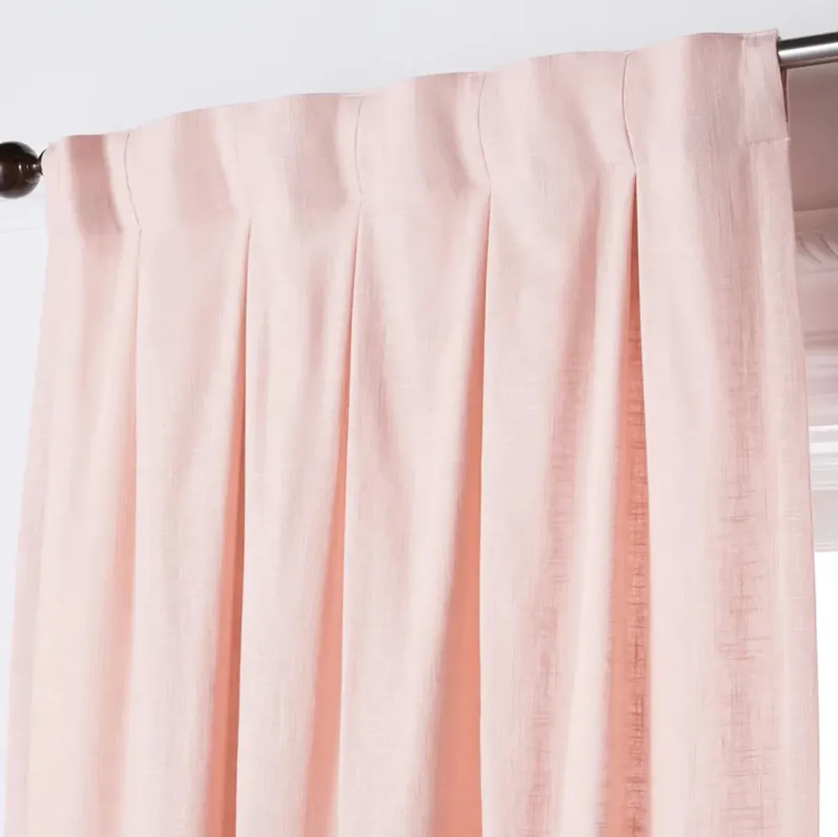 Audrey Linen Blush Curtain - Custom