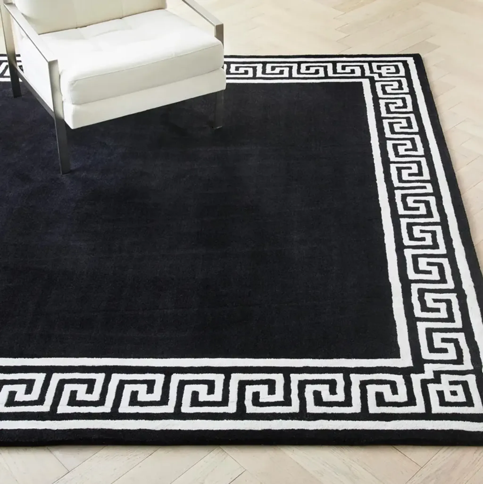 Greek Key Rug Black Ivory Z Gallerie | Furniture.com