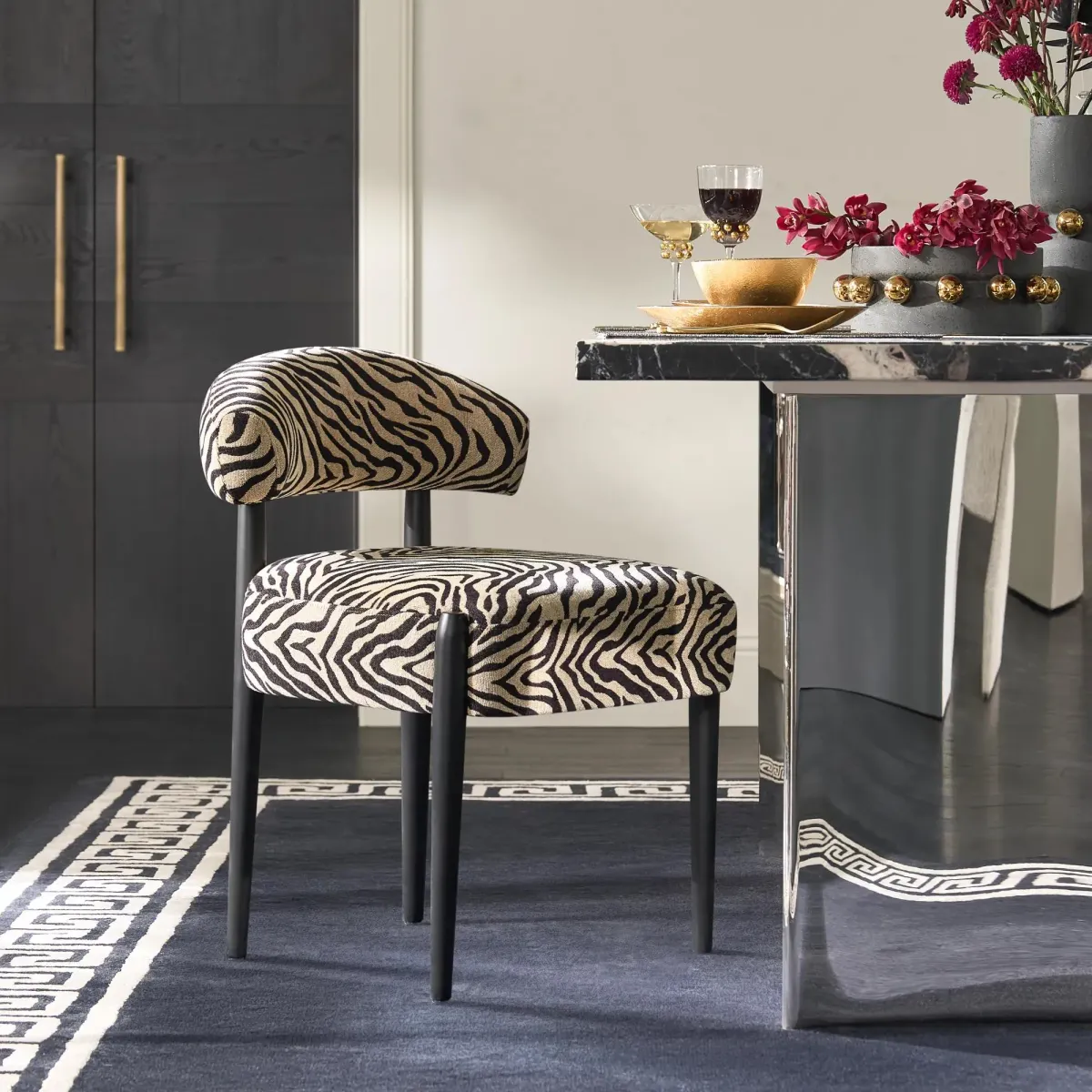 Greek Key Rug - Black/Ivory