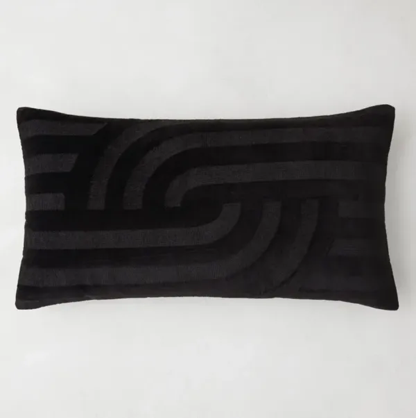 Linus Lumbar Pillow 14" x 26" - Black