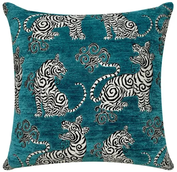 Tigress Pillow 20" - Teal