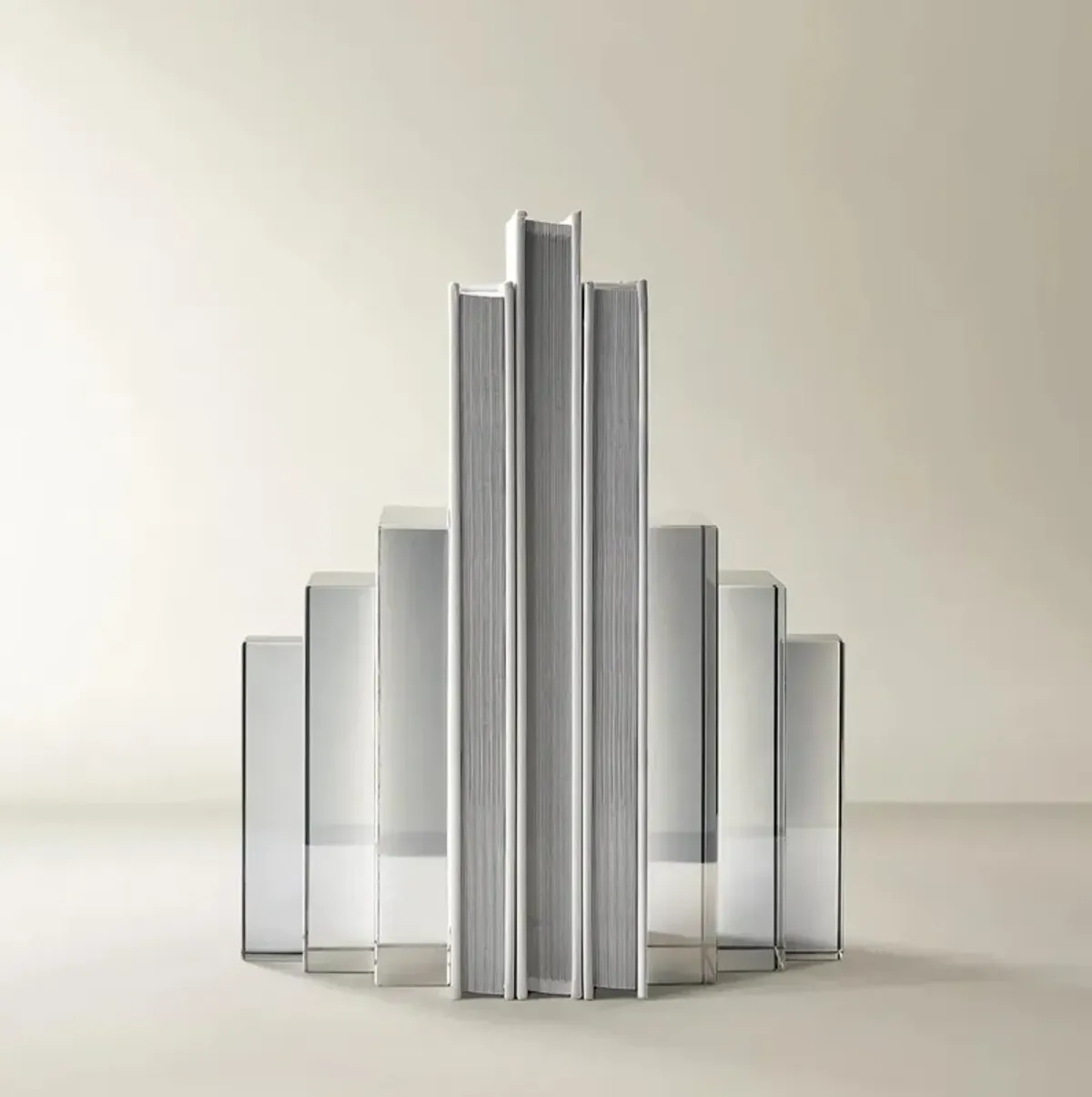 Lucca Crystal Bookends - Mirrored Graphite