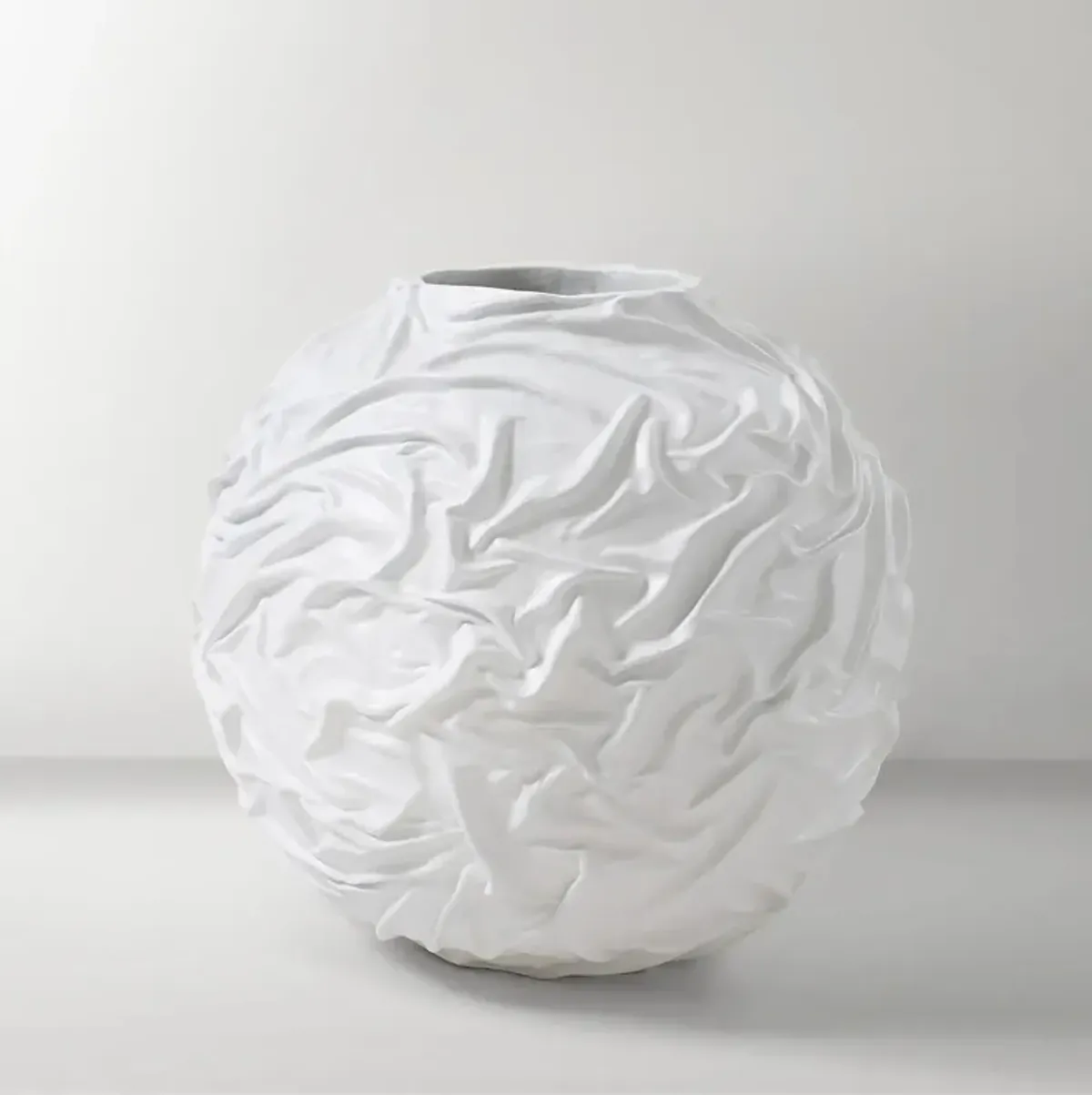 Crumple Floor Vase - White