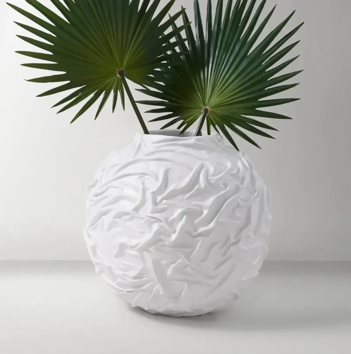 Crumple Floor Vase - White