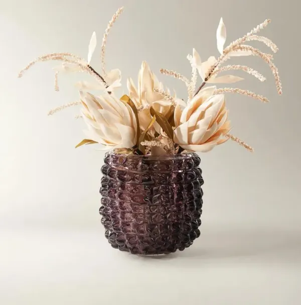 Laurel Glass Vase - Small Amethyst