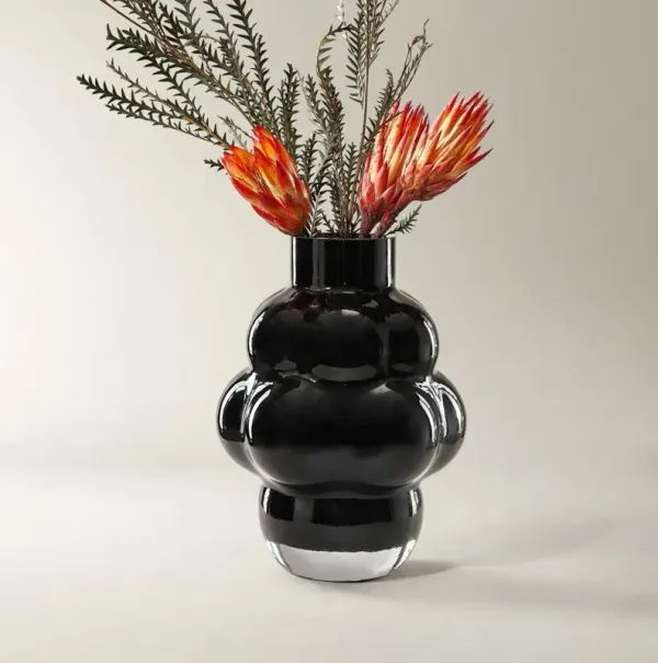 Cloud Glass Vase - Black