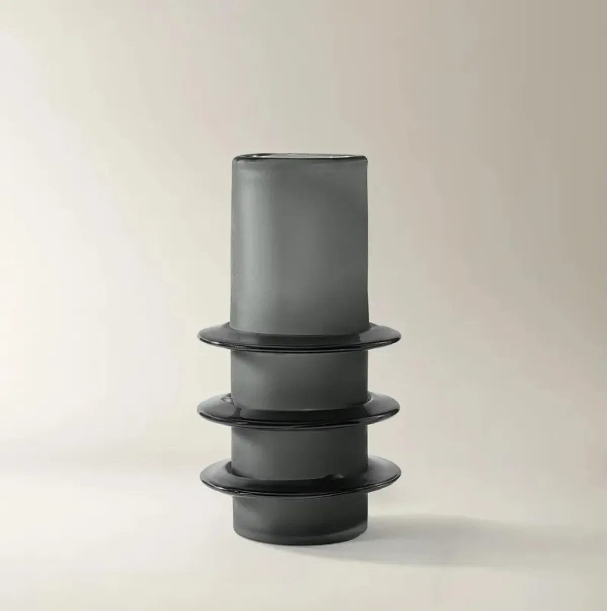 Pierre Glass Vase - Charcoal