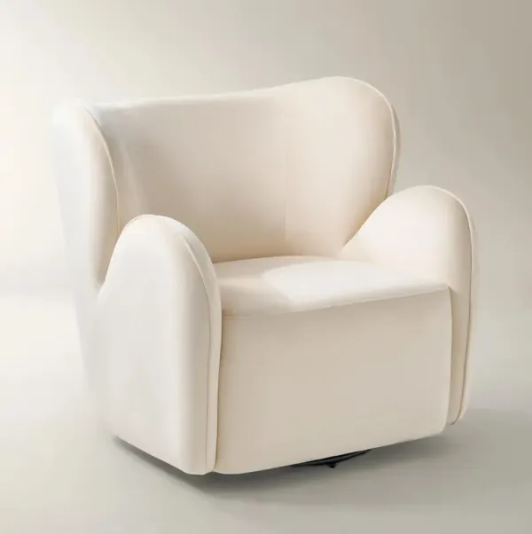 Ceres Velvet Accent Chair - Ivory