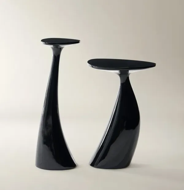 Thalia Side Table Set of 2 (8"-12.5") - Glossy Black