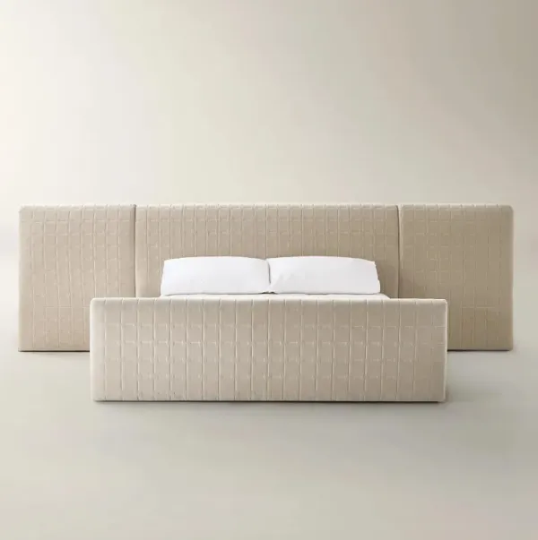 Vanta Extended Platform Bed - Oatmeal