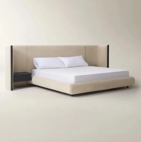 Sierra Bed With Nightstands - Oatmeal
