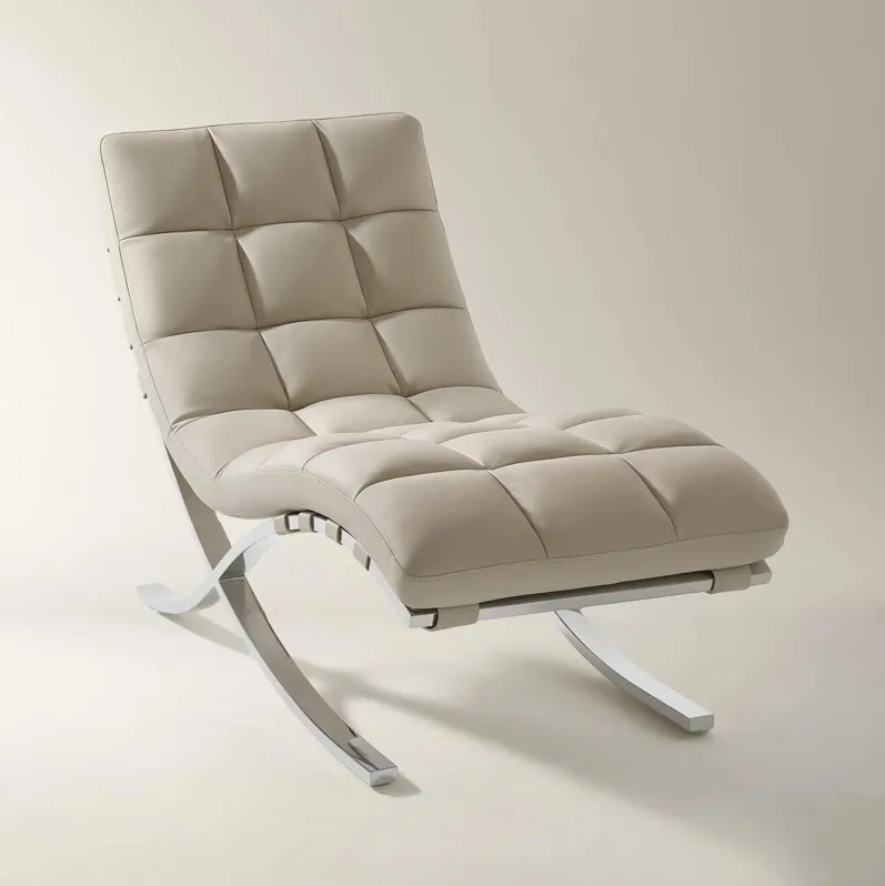Mila Genuine Leather Chaise Lounge Chair