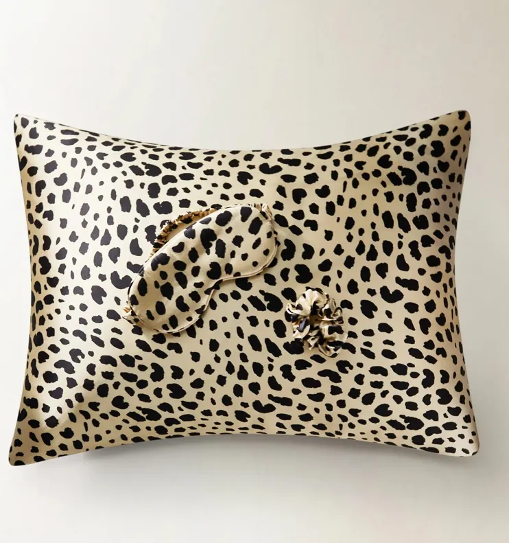 Silk Pillowcase & Mask Set Cheetah