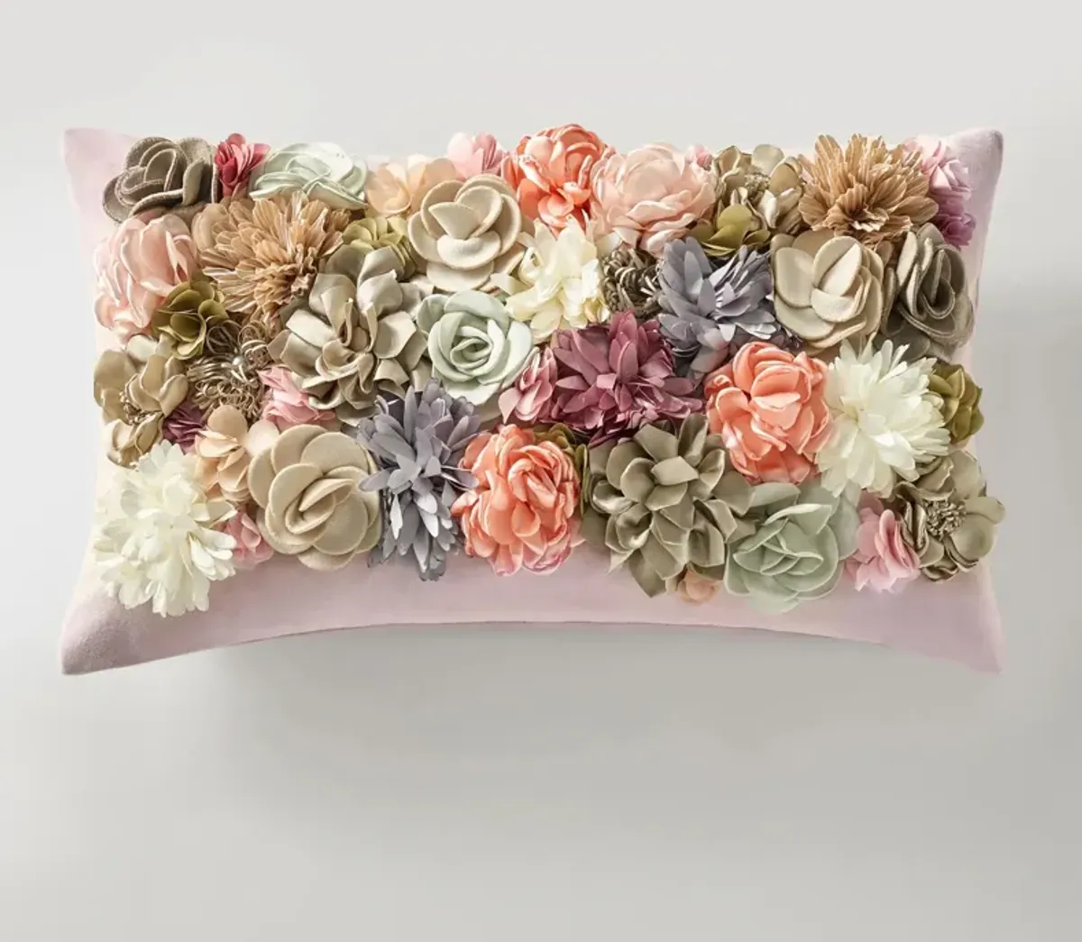 Posy Lumbar Pillow 12" x 20" - Mauve