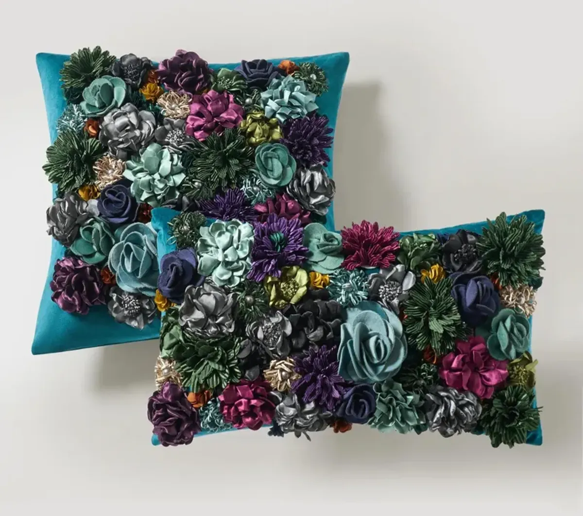 Posy Pillow 18" -  Cerulean