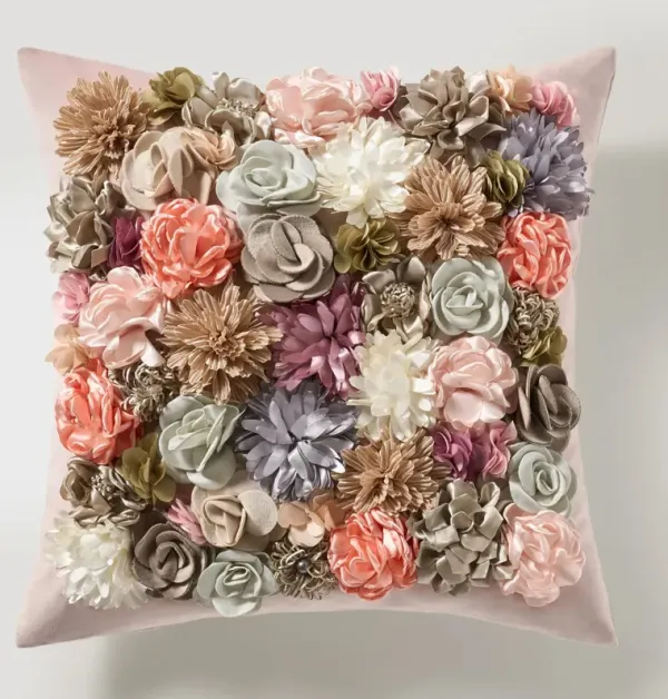 Posy Pillow 18" -  Mauve