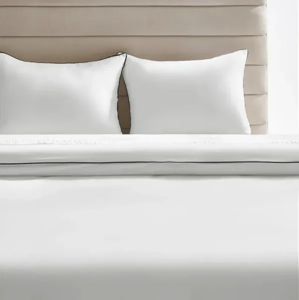Sarla Contrast Cotton Percale Bedding Set - White/Black