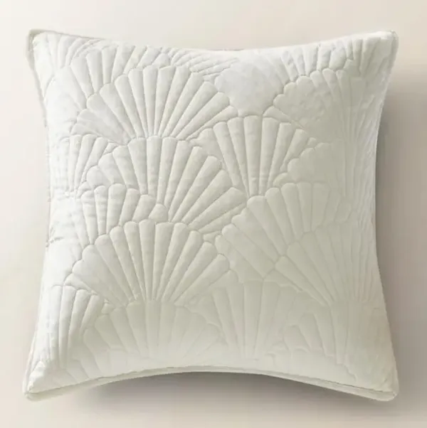 Fan Velvet Quilt Set - Ivory
