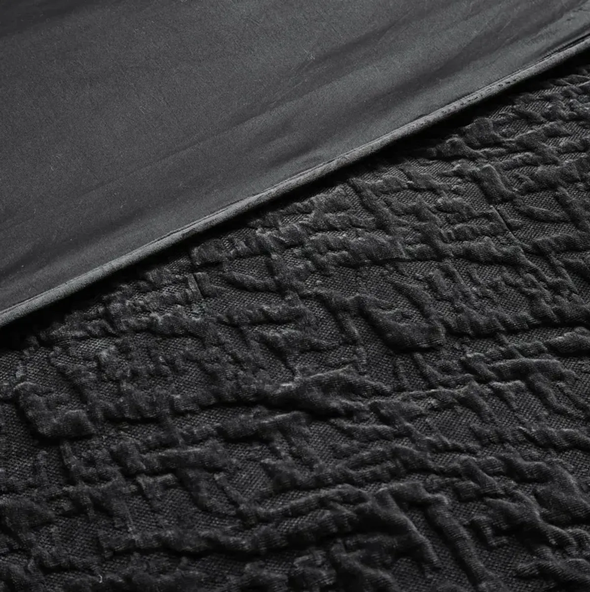Madera Velvet Coverlet Set - Black