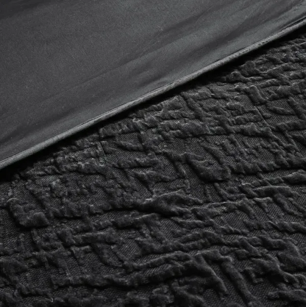 Madera Velvet Coverlet Set - Black