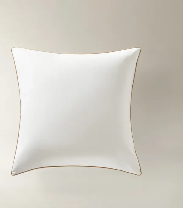 Sarla Contrast Cotton Percale Bedding Set - White/Tan