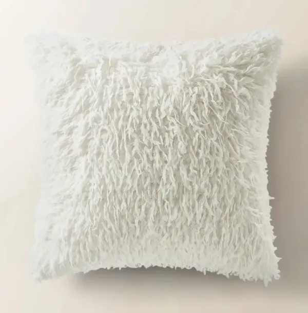 Pluma Faux Feather Pillow 22" - White