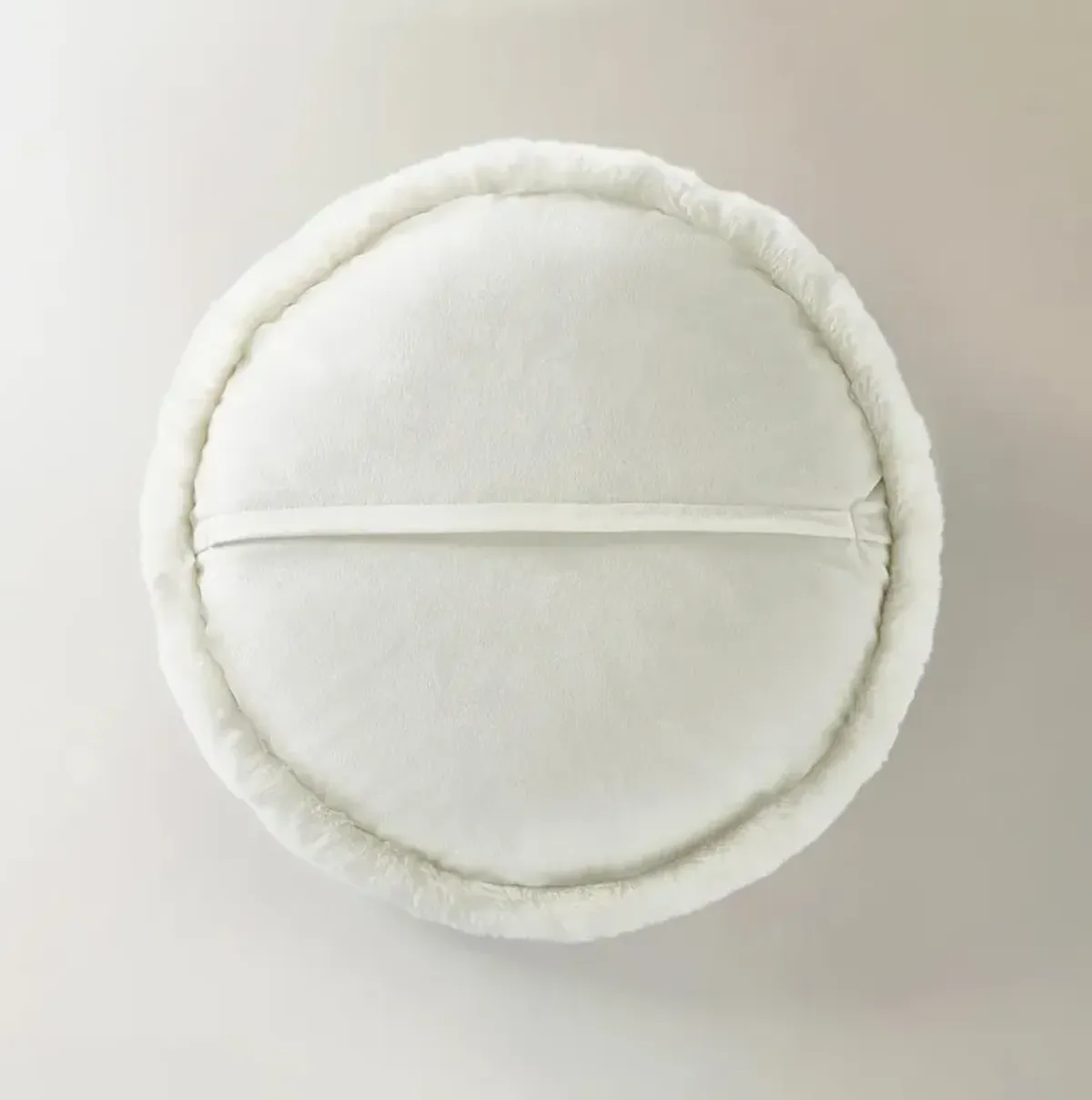 Shay Faux Fur Round Pillow 18" - Ivory