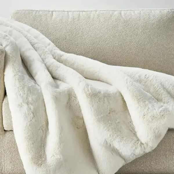 Shay Faux Fur Throw 50" X 60" - Ivory