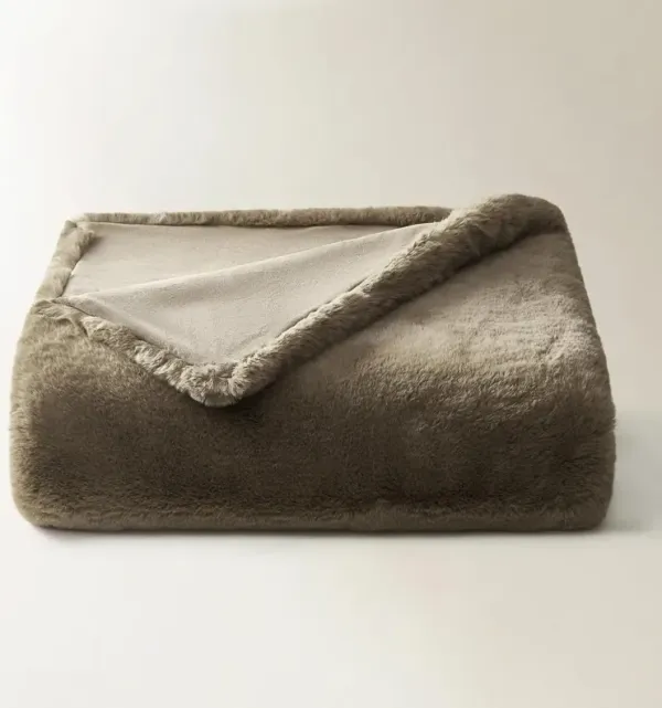 Shay Faux Fur Throw 50" X 60" - Rich Mocha