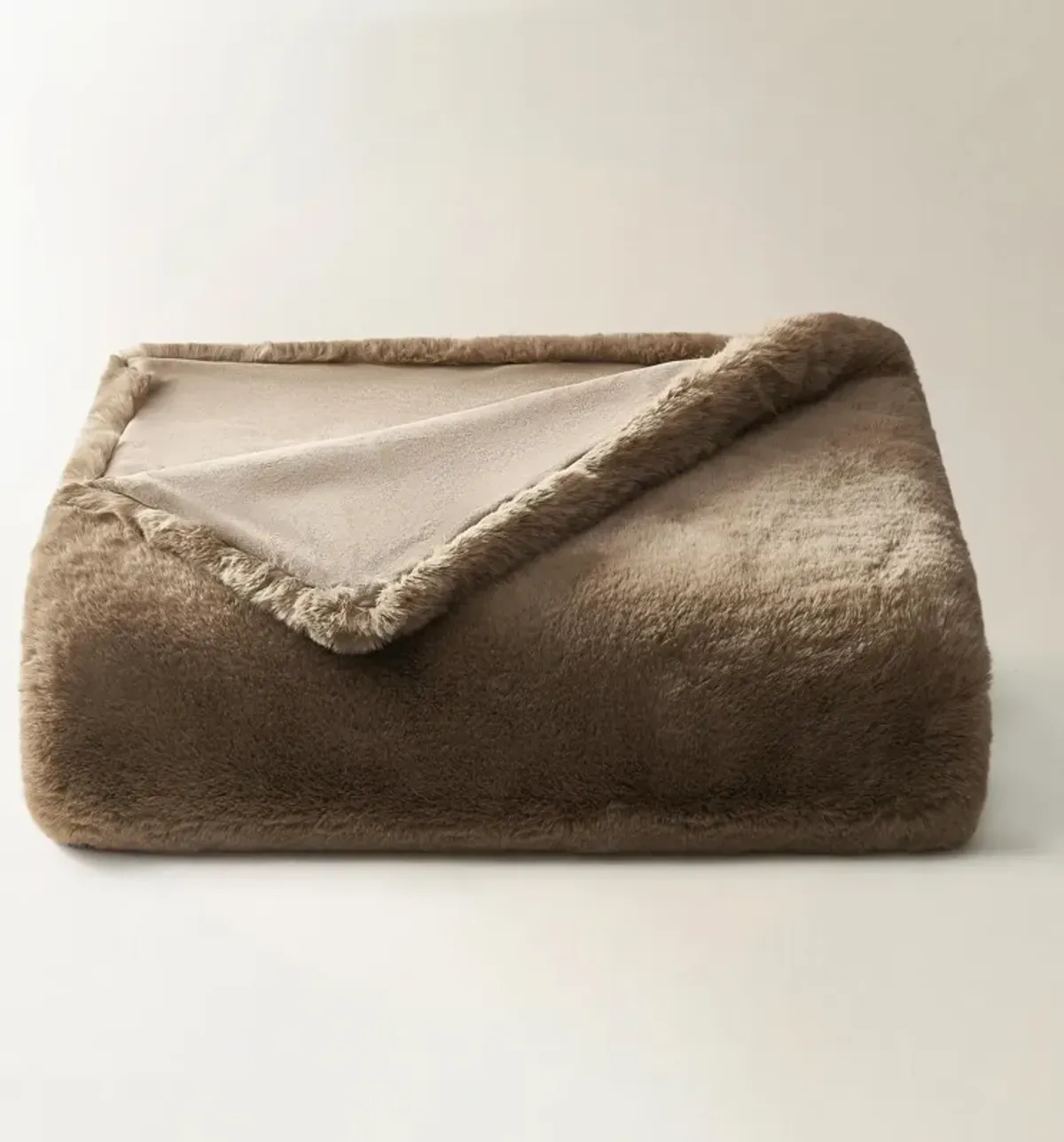 Shay Faux Fur Throw 50" X 60" - Rich Mocha